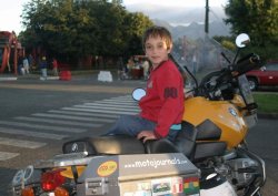 Young man on his first motorcycle