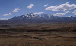 The southern part of the Cordillera Blanca range, near the pass