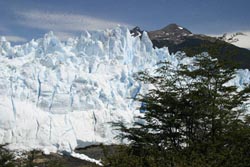 The 200-foot tall face of Moreno Glacier from about 1,000 feet away