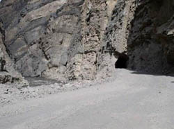 One of the many tunnels on the road to Caraz
